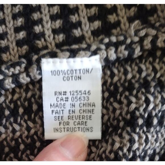 Habitat Long Bulky Knit Vest with High Button Collar, Blk/Taupe, Sz M - Picture 7 of 7